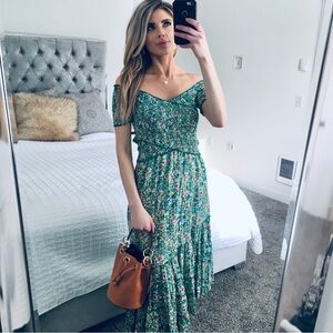 Poupette St Barth Floral Off-Shoulder Maxi Dress